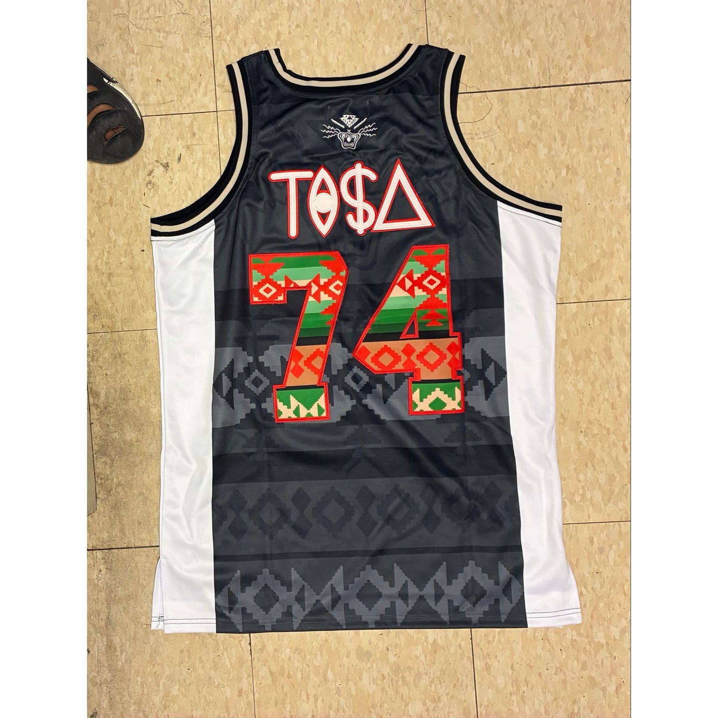 Tisa Black Tribal Basketball Jersey Size XXL TISA01-BBJ-09