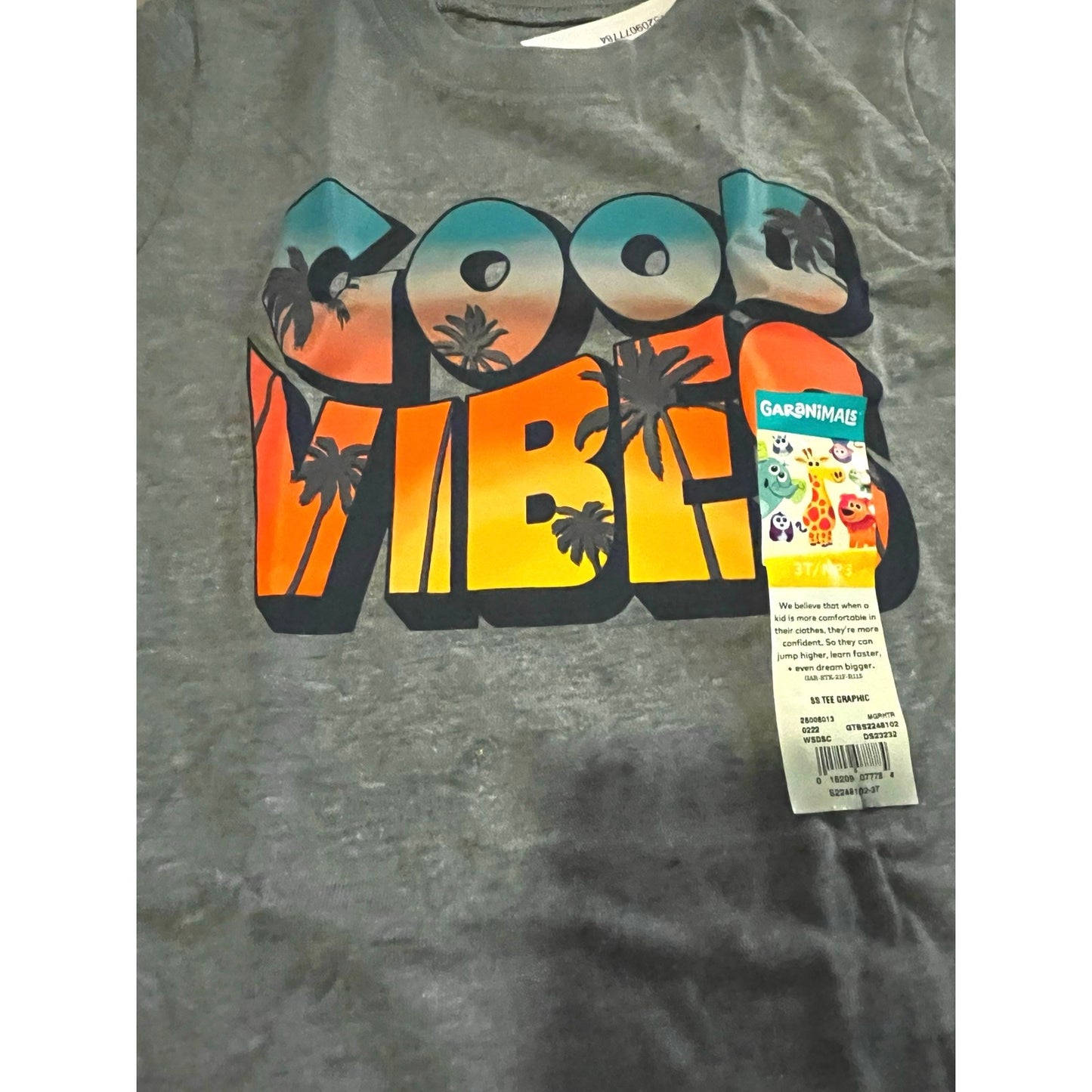 Garanimals Good Vibes Gray kids T-Shirt Size 3T