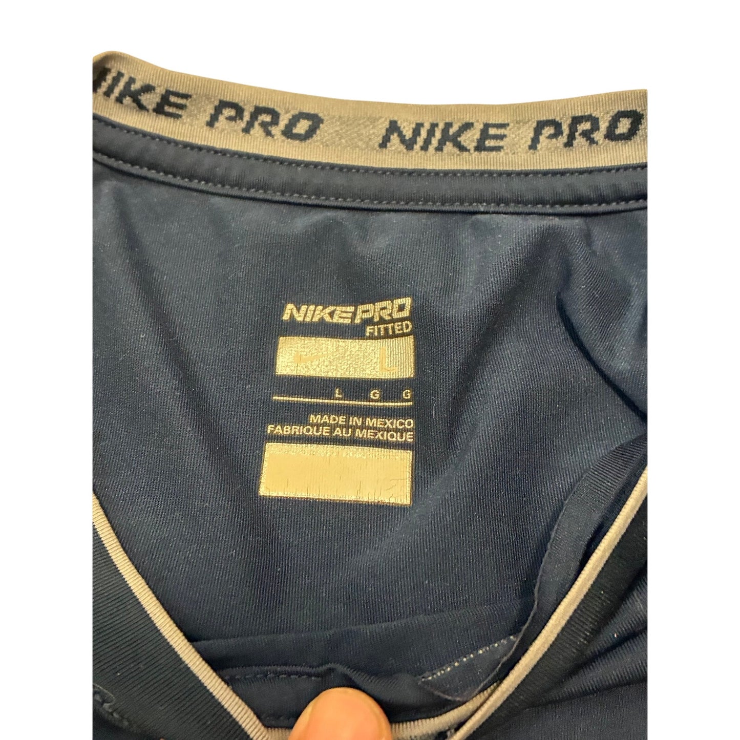 Nike Pro Fitted Navy Men’s Long Sleeve Shirt Dri-Fit Size Large