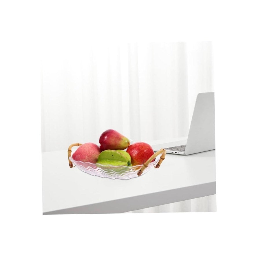 Decorative Fruit Plate Handles Elegant Storage Tray for Kitchen Counter and Table Centerpiece for Fruits and Snacks