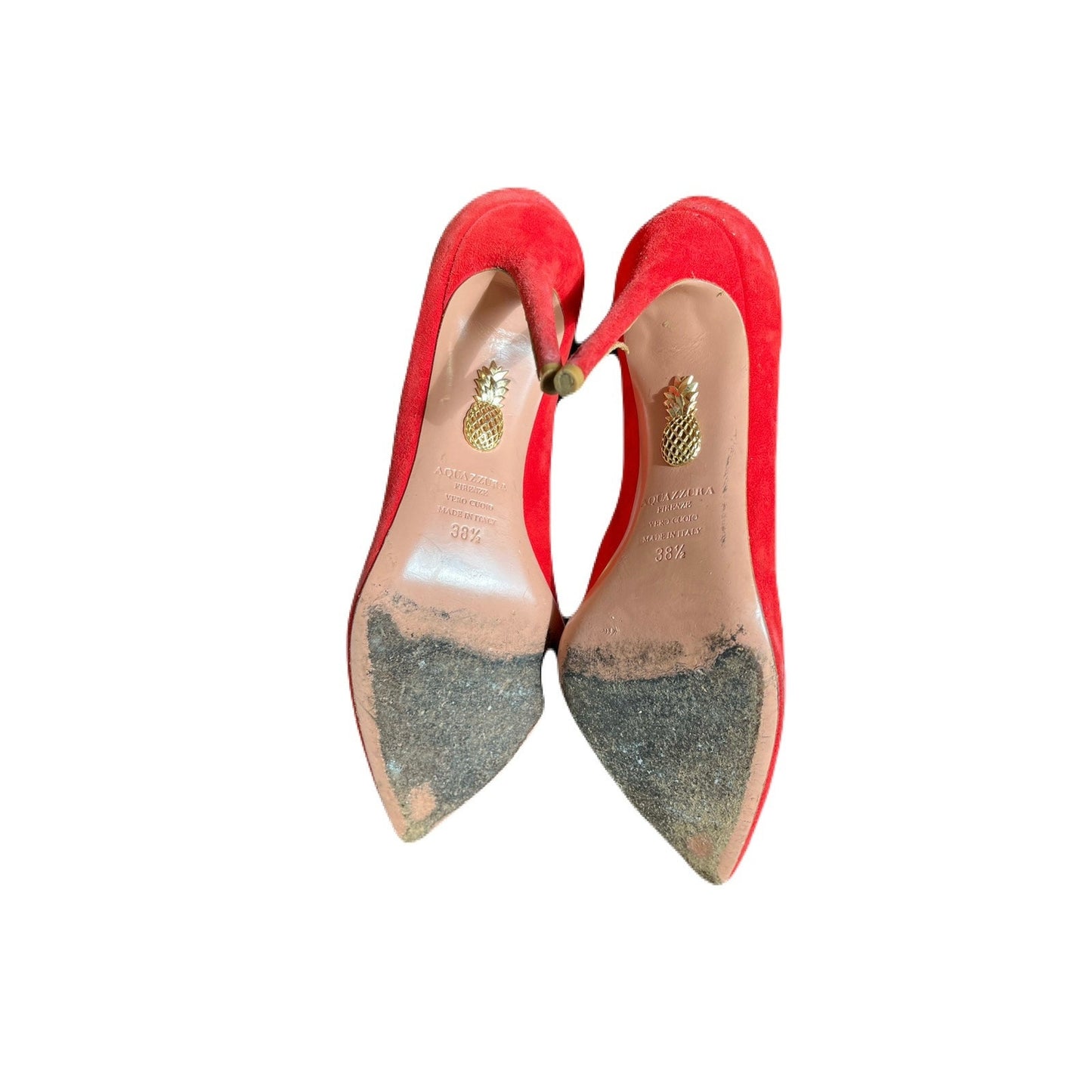 Aquazzura Firenze Vero Cuoio Made In Italy Size 38.5 USA Size 8.5 . 5” Heel