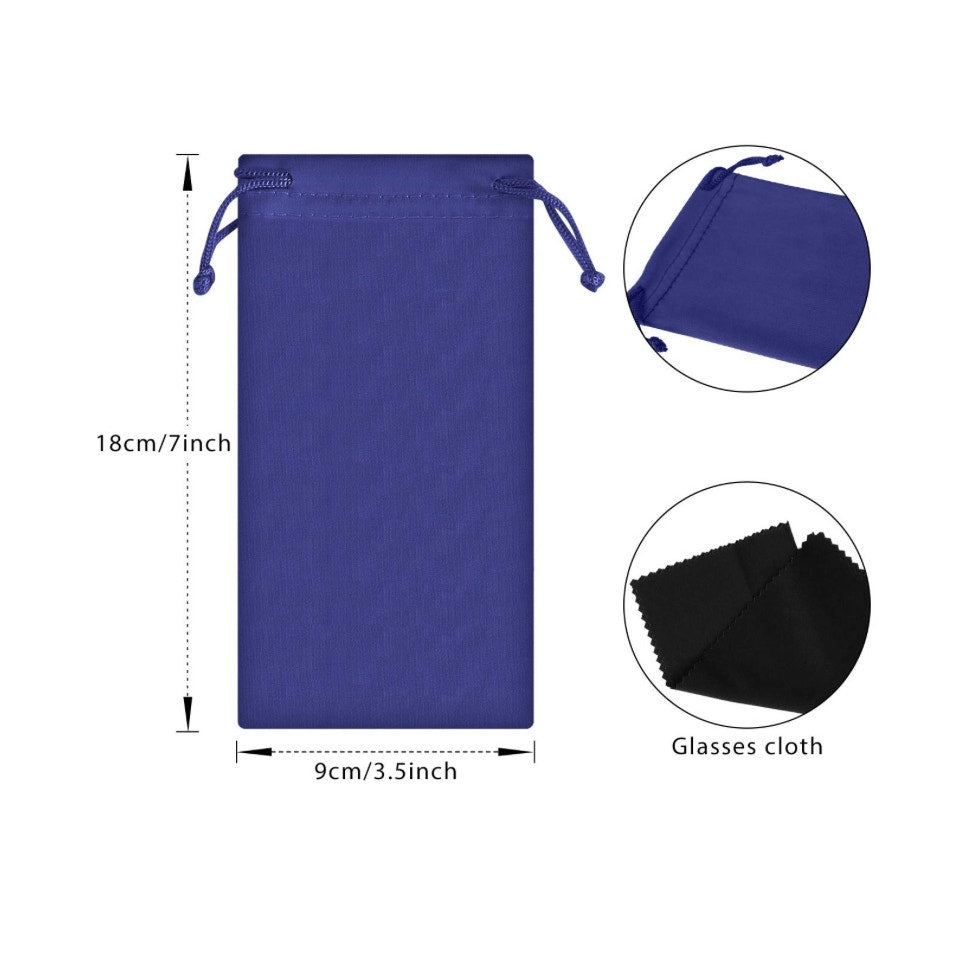 Frienda 25 Pieces Microfiber Case Pouch Bag Glasses Sunglasses Case Soft Pouch with 2 Eyeglass Cleaning Cloth