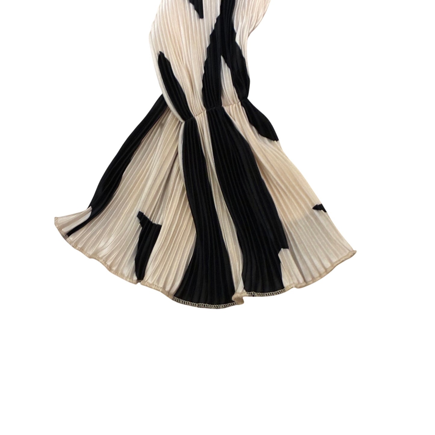 SHEIN SXY black and white abstract striped pleated off-shoulder romper