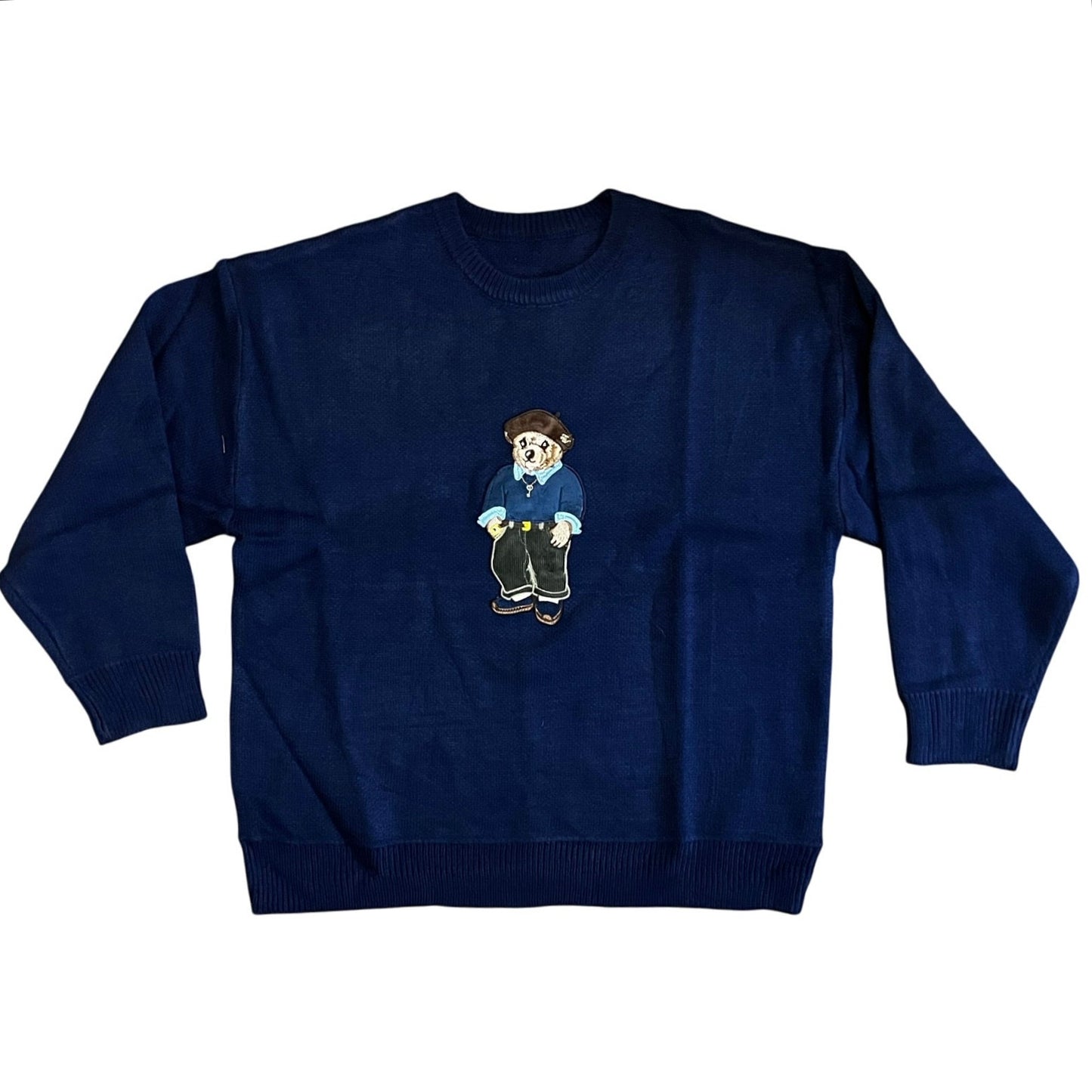 Men’s Navy Sweater Size 4XL With A Cool Bear In Front Of it