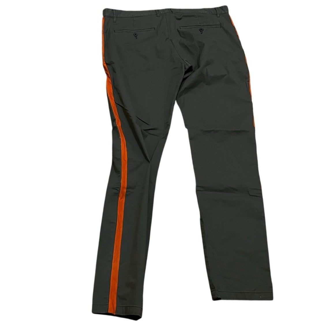 H & M Olive Green Pants With Orange Stripes On The Side Size 38