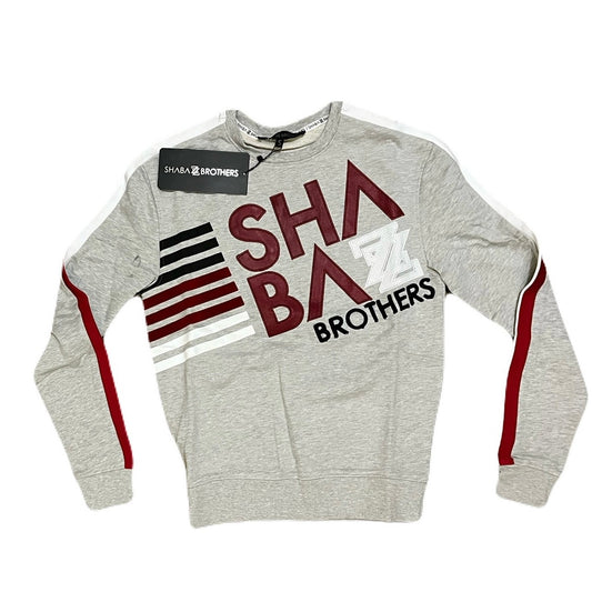 Shabazz Brothers Gray & Red Men’s CrewNeck Sweater Size Small In