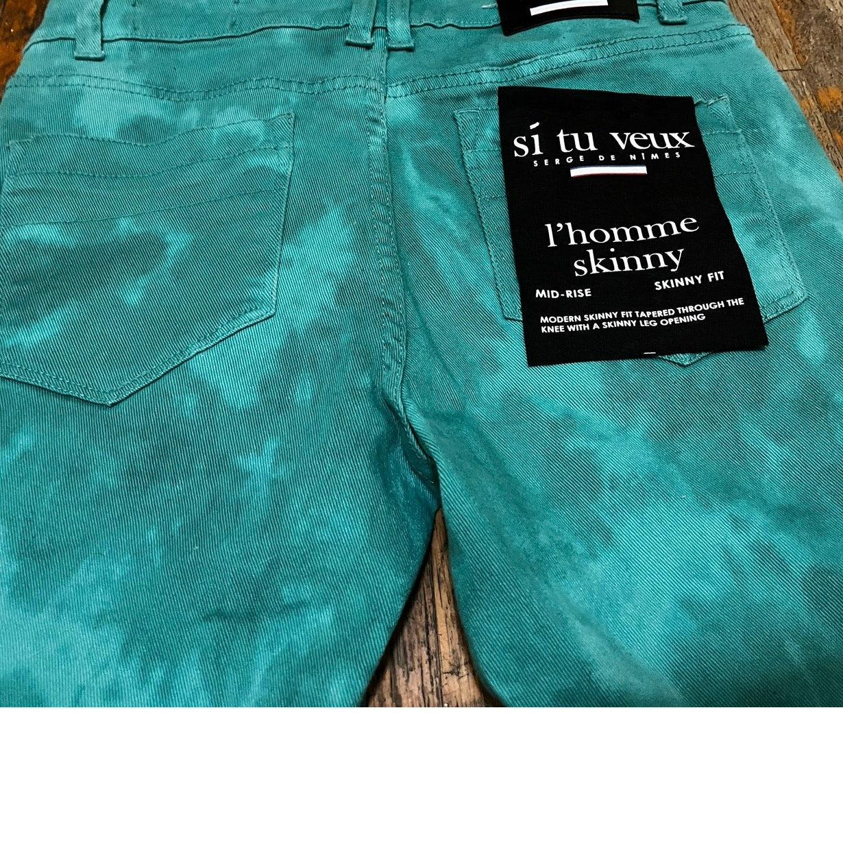 Si Tu Veux Mint Green Superstack Men’s Jean’s Size 36 Billy Jean’s