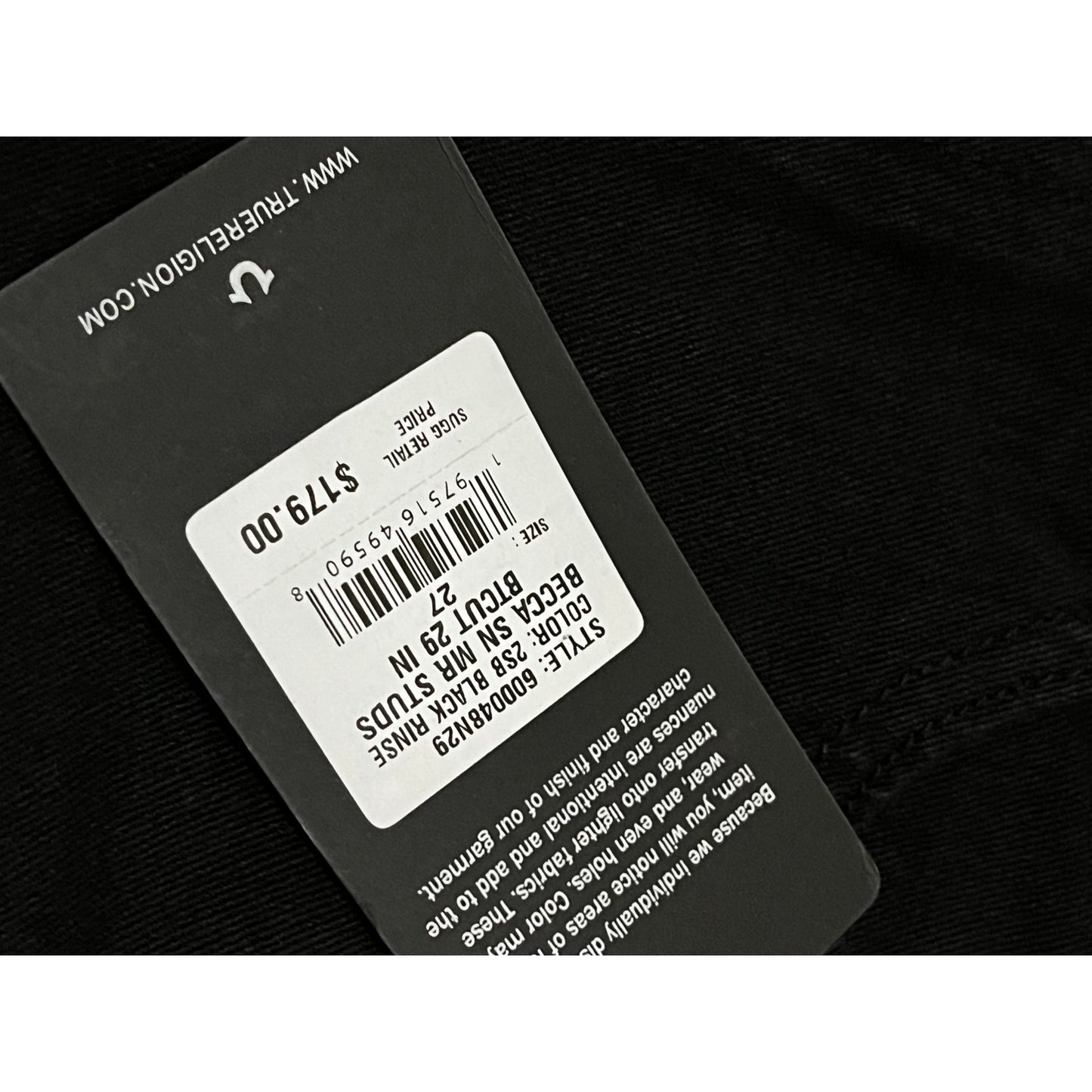 True Religion All Black Women’s Pants Size 27