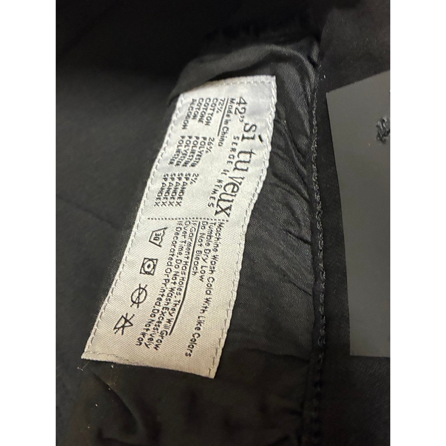 Si Tu Veux Men’s Super Slim Fit Eco Wash Size 42