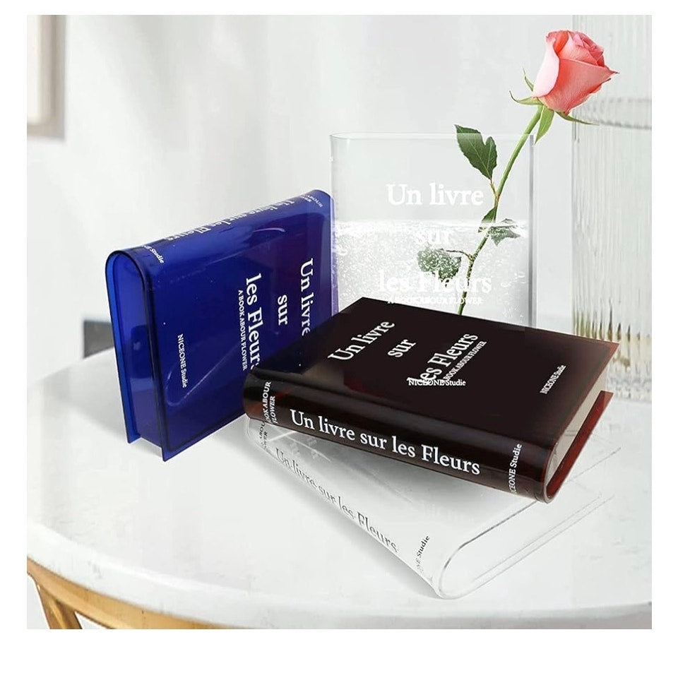 Vases Clear Book Vase Acrylic Artistic Cultural Flavor Decorative Book