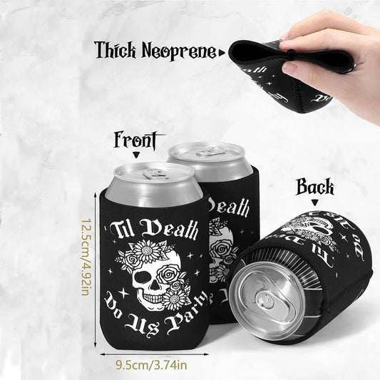 Gothic Halloween Bride or Die Bachelorette Cup Sleeves 6 Pack