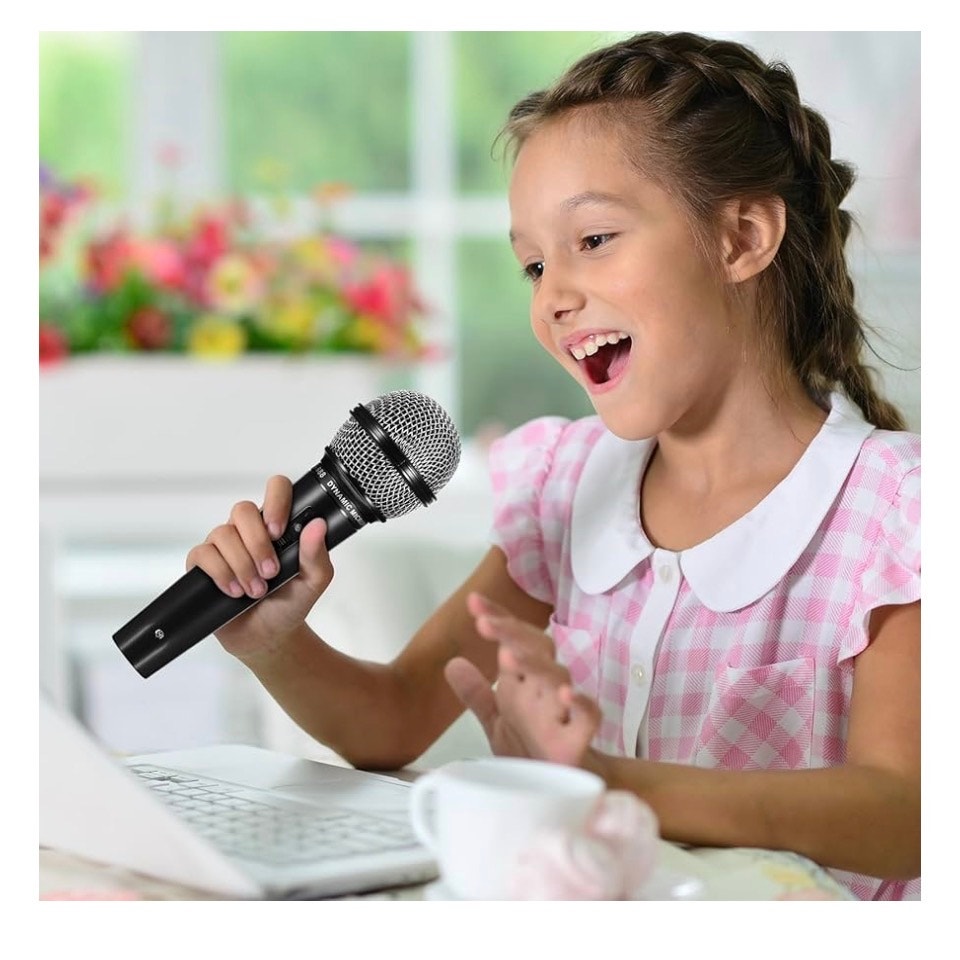 Microphone for Kids, 6.4" Fake Toy Microphones for Toddler Plastic Pretend Play