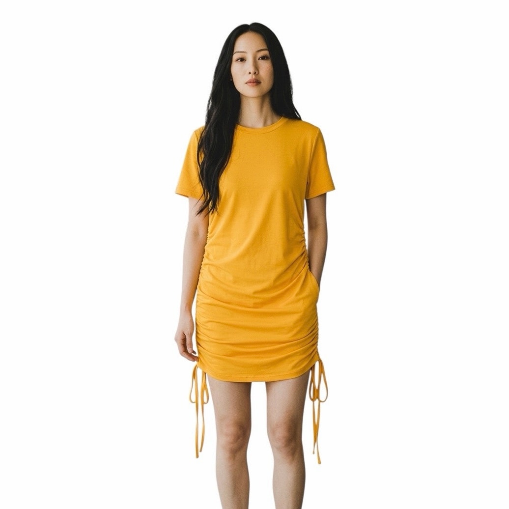 SHEIN Yellow Women’s Dress With 2 Strings On The Side Size M
