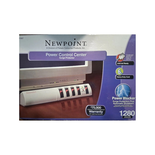 New In Box-Newpoint 1280 Joules Power Control Center / Surge Protector #01007