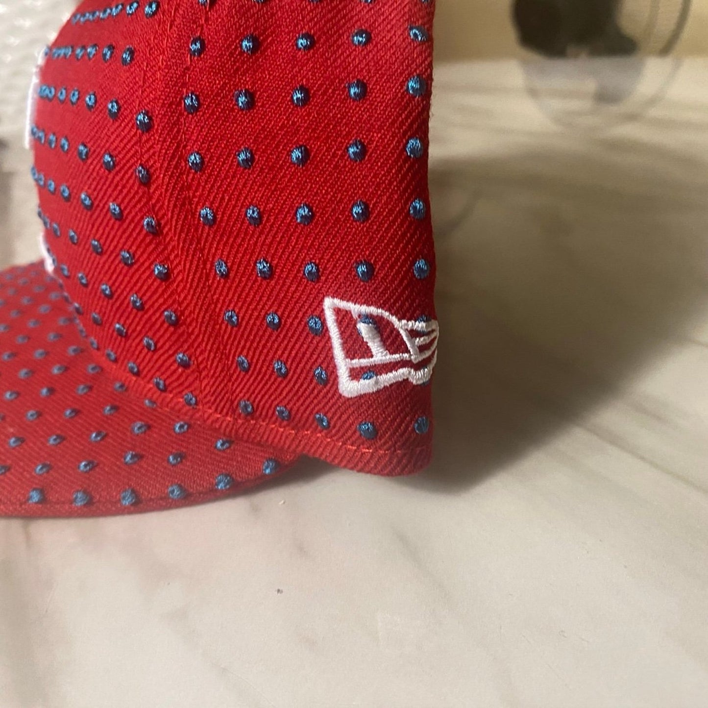 New Era Hat 7 1/8 Red & White C