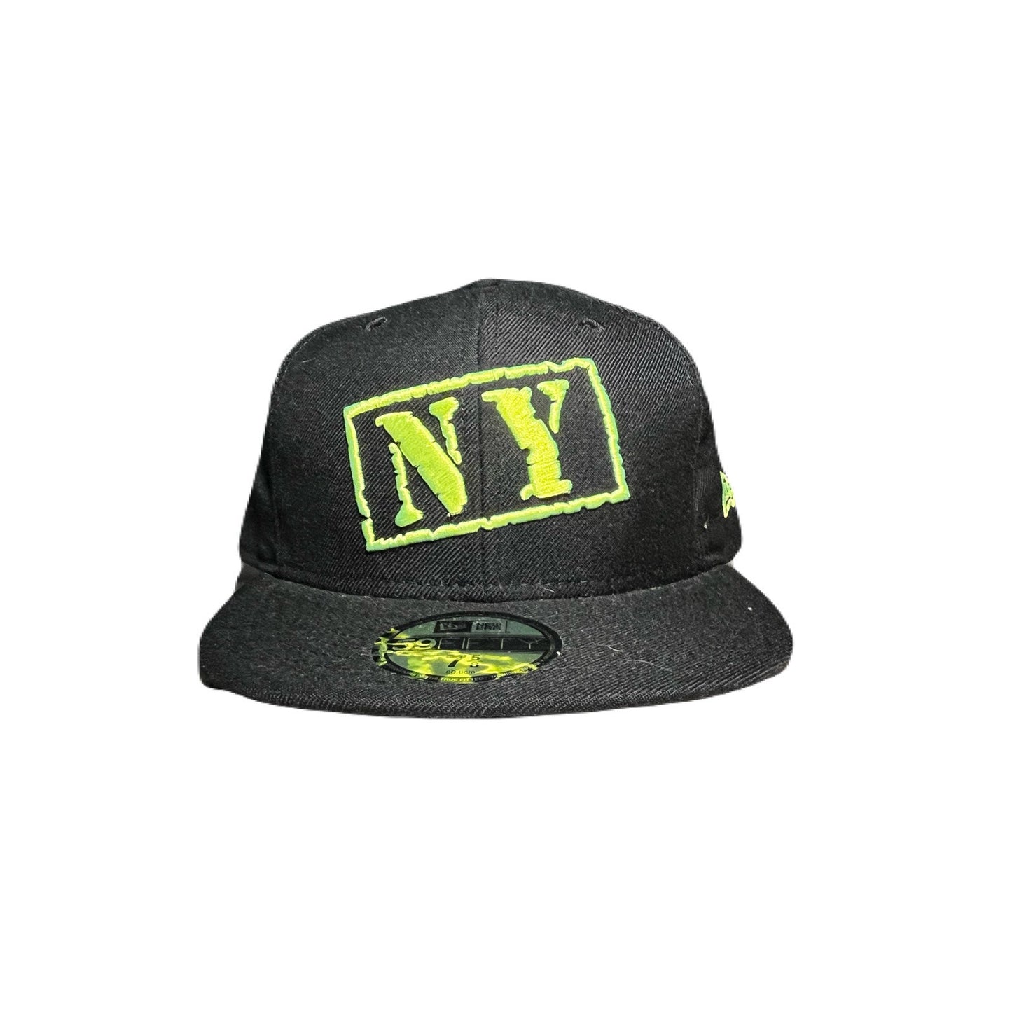 New Era Lime Green & Black Hat Size 7 5/8 New