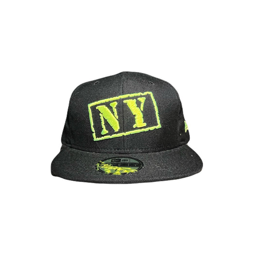 New Era Lime Green & Black Hat Size 7 5/8 New