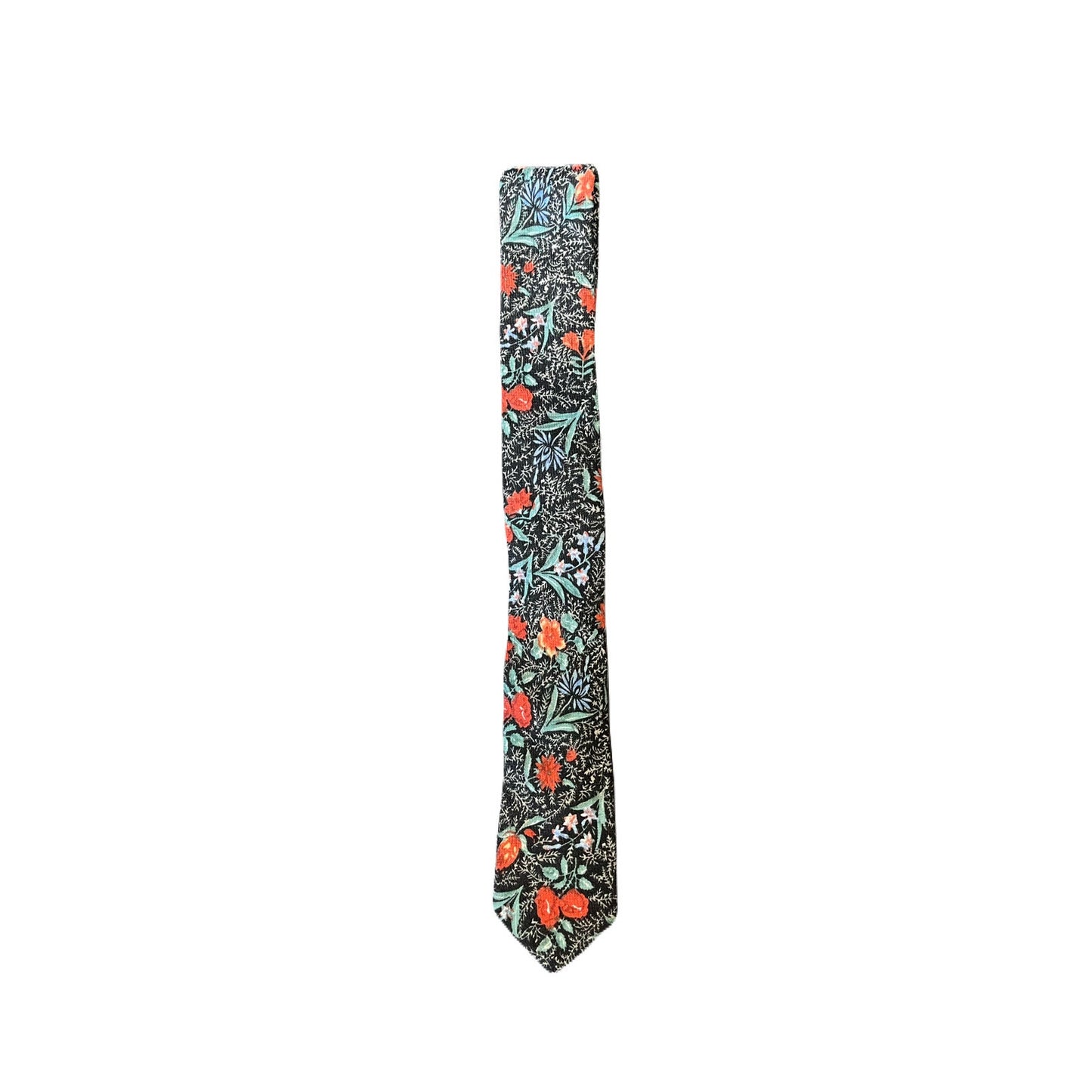 Penguin Men’s Tie Black With Red Flowers