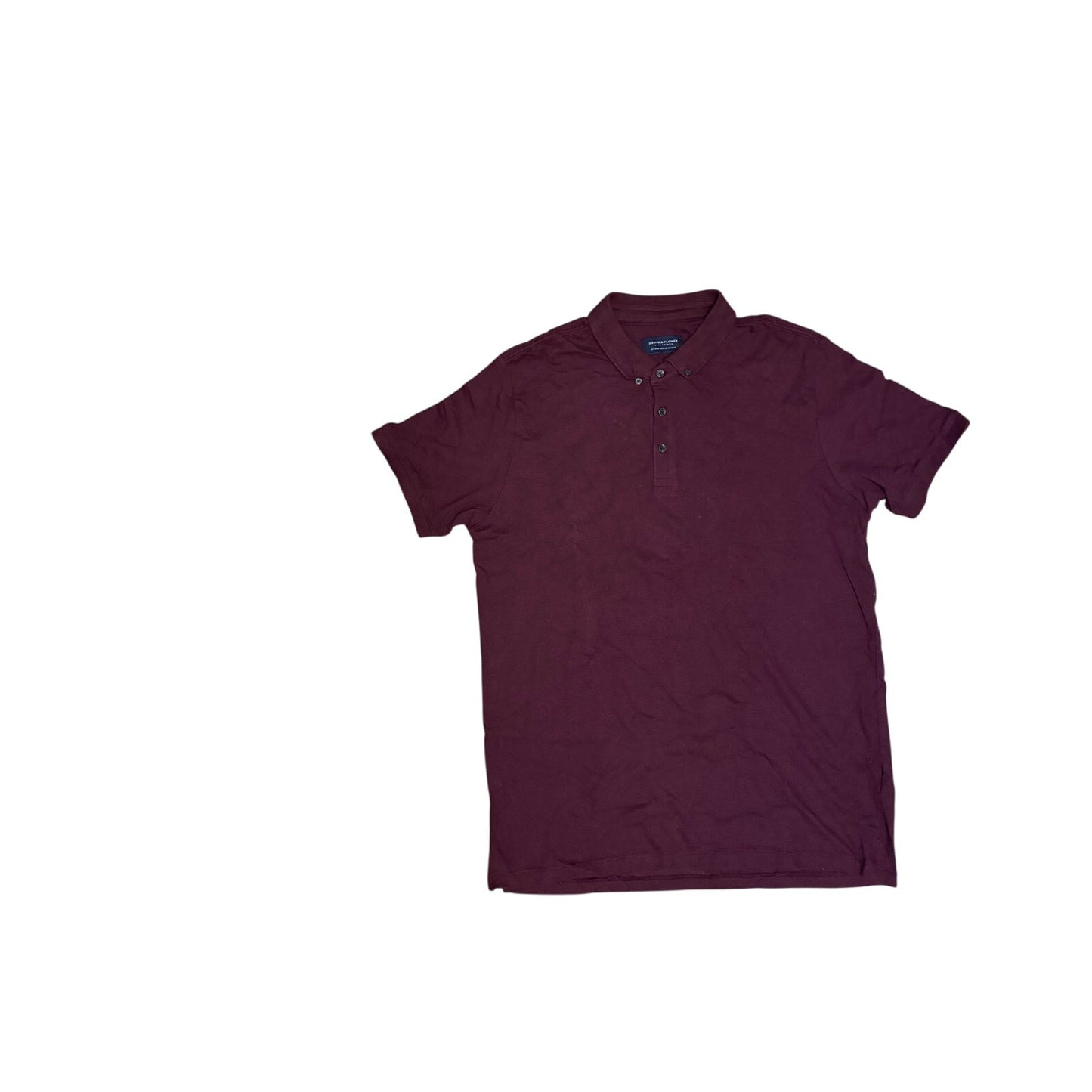 Denim & Flower Ricky Singh Men’s Collar 3 Button Shirt Size X-Large Burgundy
