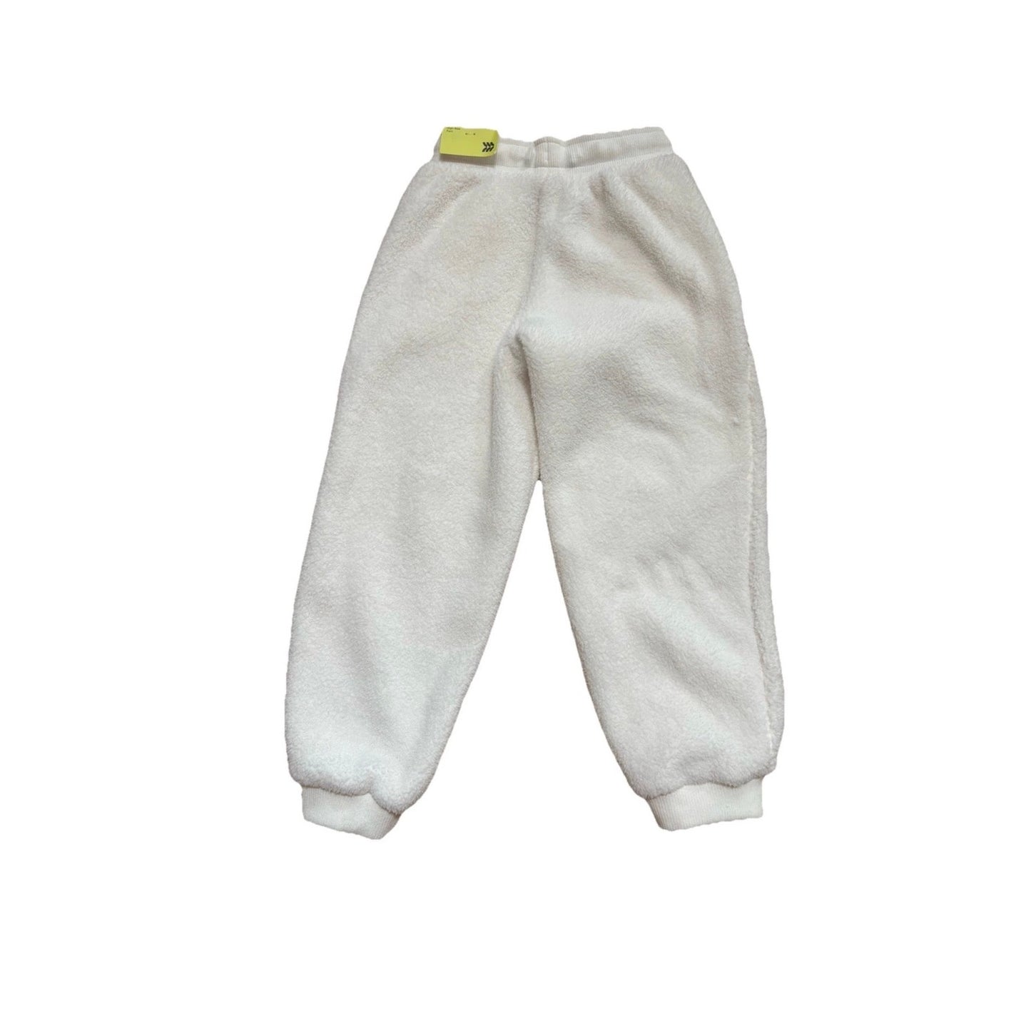 All in Motion Ivory Cream Faux Shearling Girls Jogger Pants 8 M