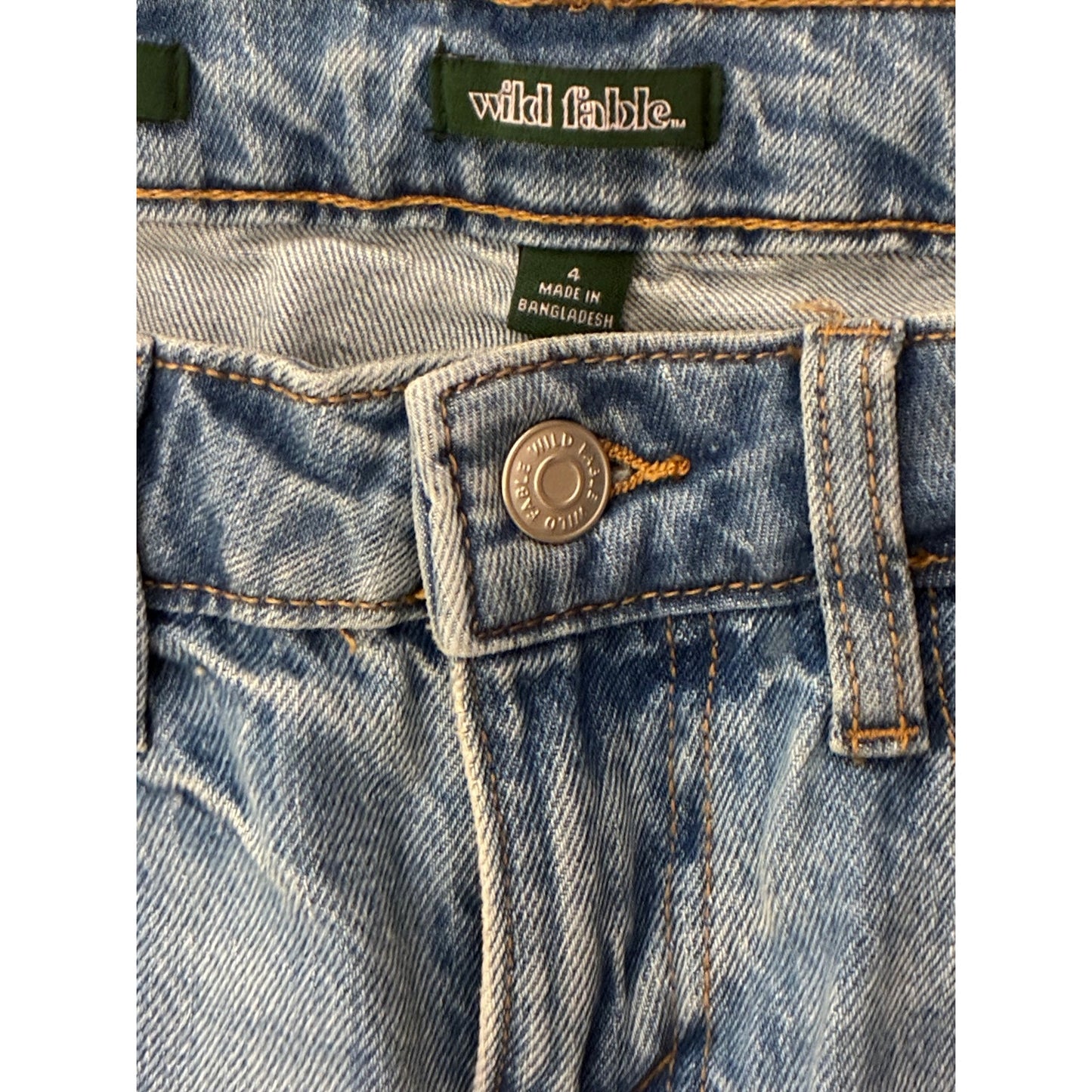 Wild Fable Women’s Mid Rise Straight Retro De Tiro Medio Size 4 Light Blue