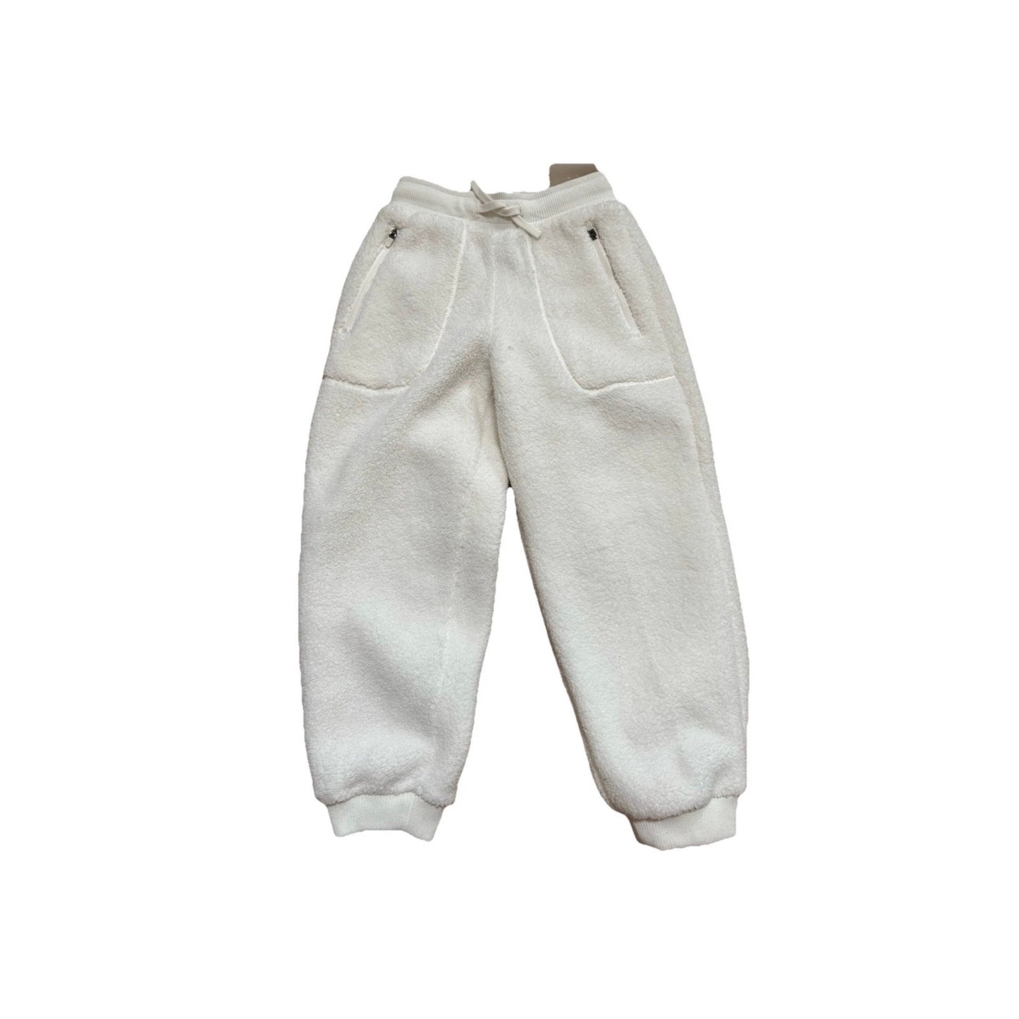 All in Motion Ivory Cream Faux Shearling Girls Jogger Pants 8 M