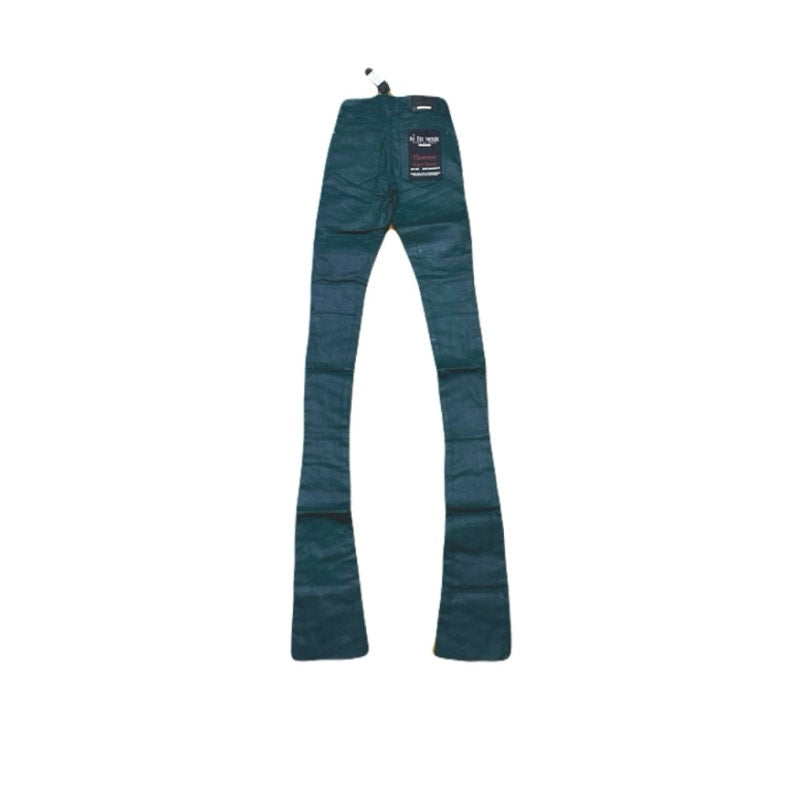 Si Tu Veux Hunter Green Wax Gordon Jeans Superstack Size 32