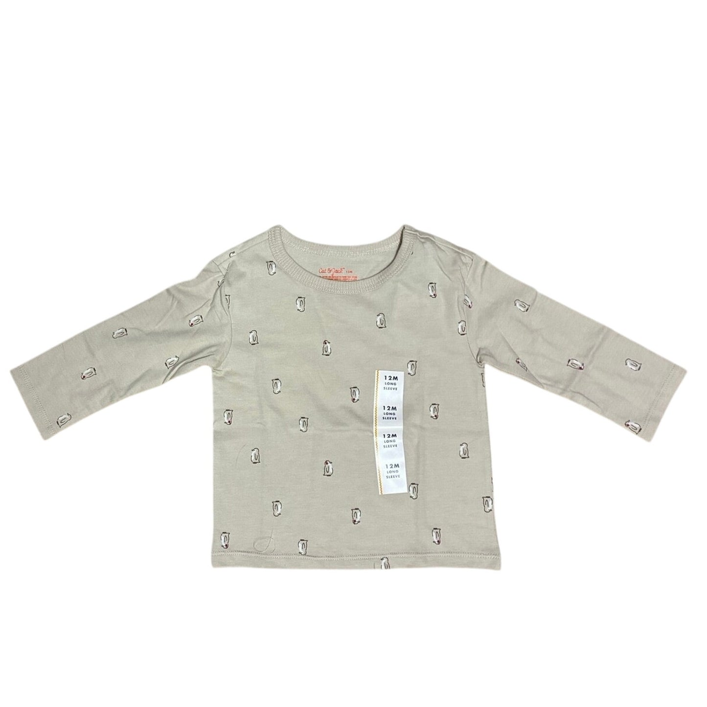 Toddler Boys' Long Sleeve Relaxed T-Shirt - Cat & Jack Khaki 12M