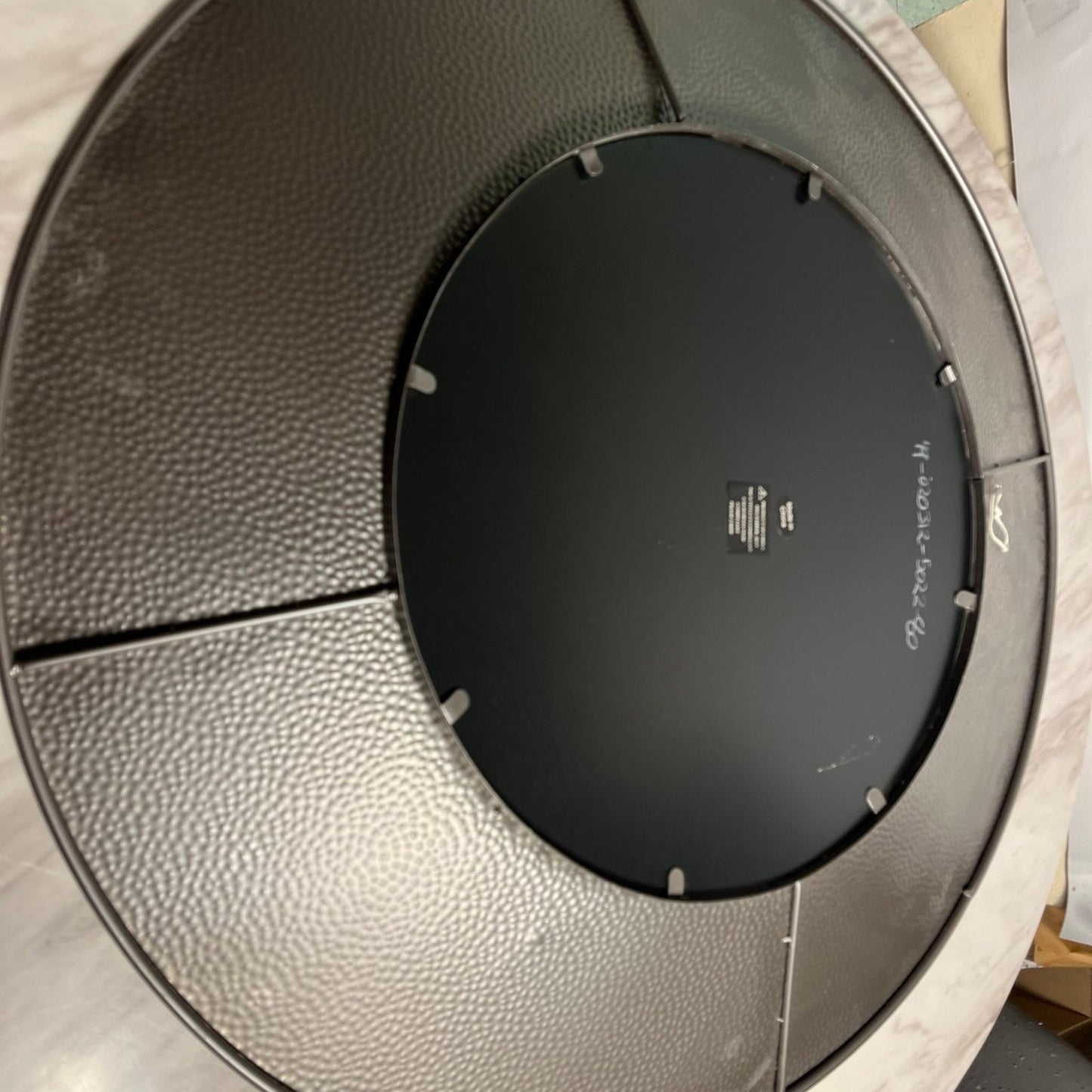 Textured Monochrome Round Mirror
