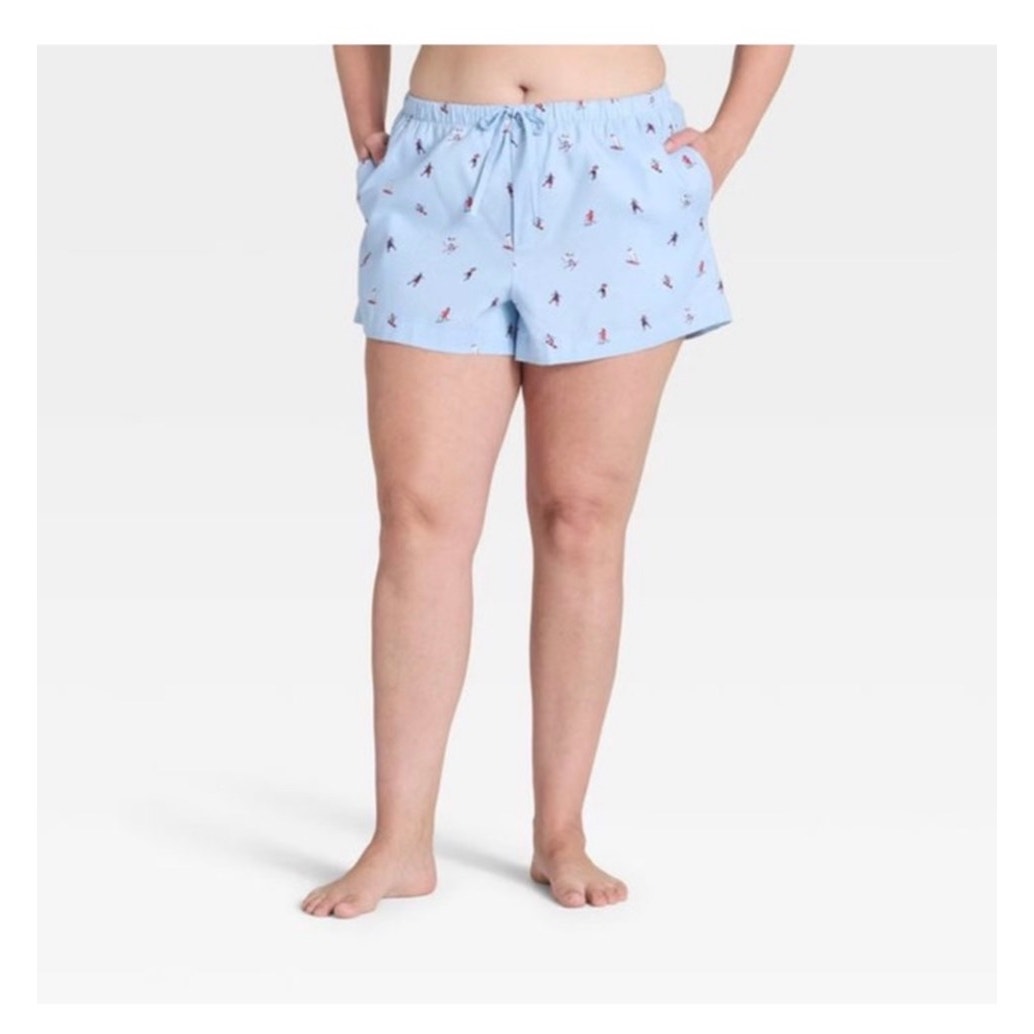 Auden Women’s Ski Print Flannel Pajama Shorts Size Small