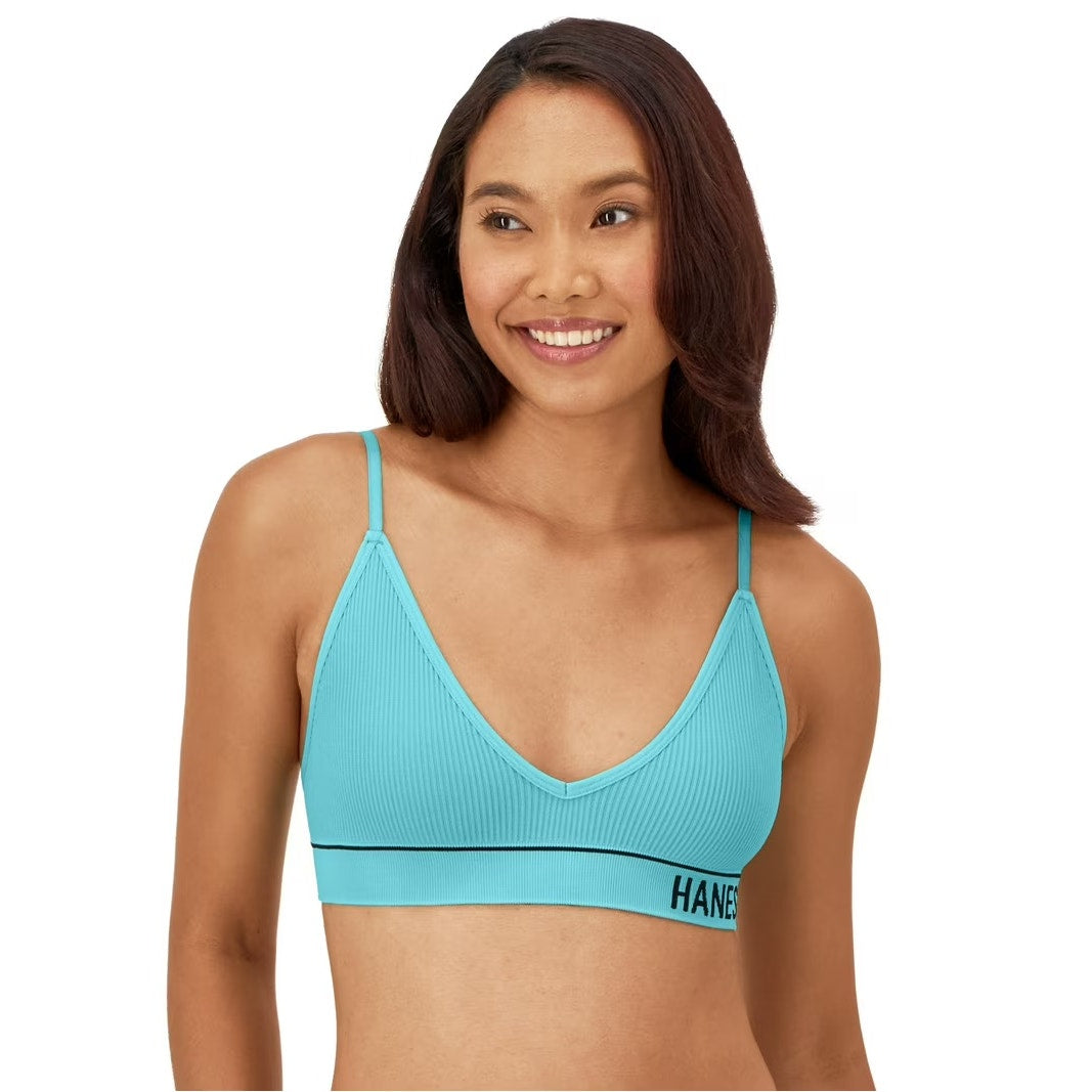 Hanes Originals Women's Rib Triangle Bra Size Large