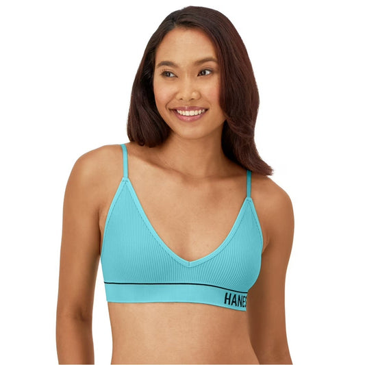 Hanes Originals Women's Rib Triangle Bra Size Large