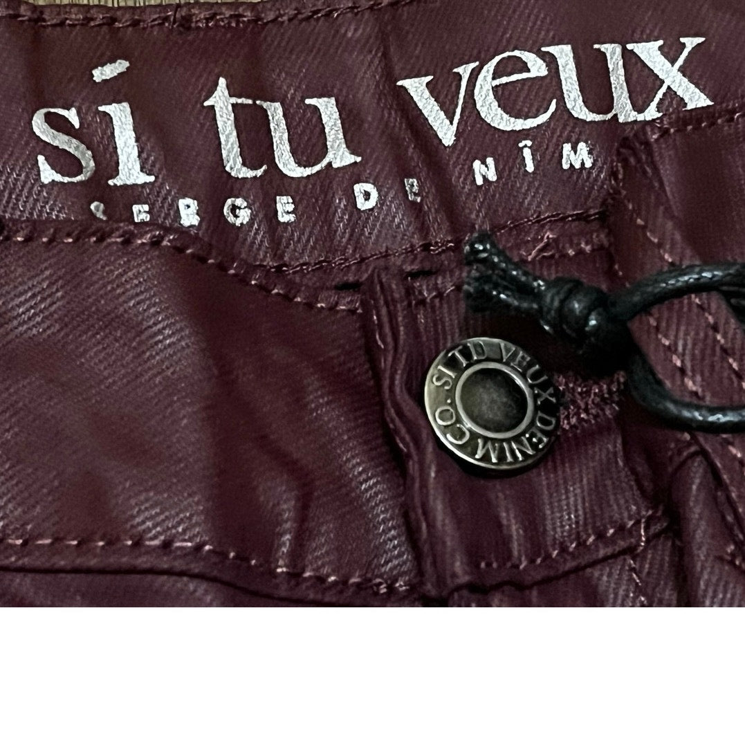 Si Tu Veux Gordon Jean’s Burgundy Wax Superstack  Size 28