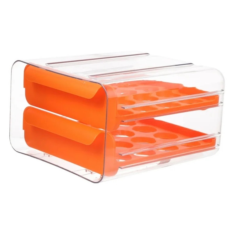 HOOWIFFY Food Containers Refrigerator Food Storage Box Orange Plastic 1 Pc