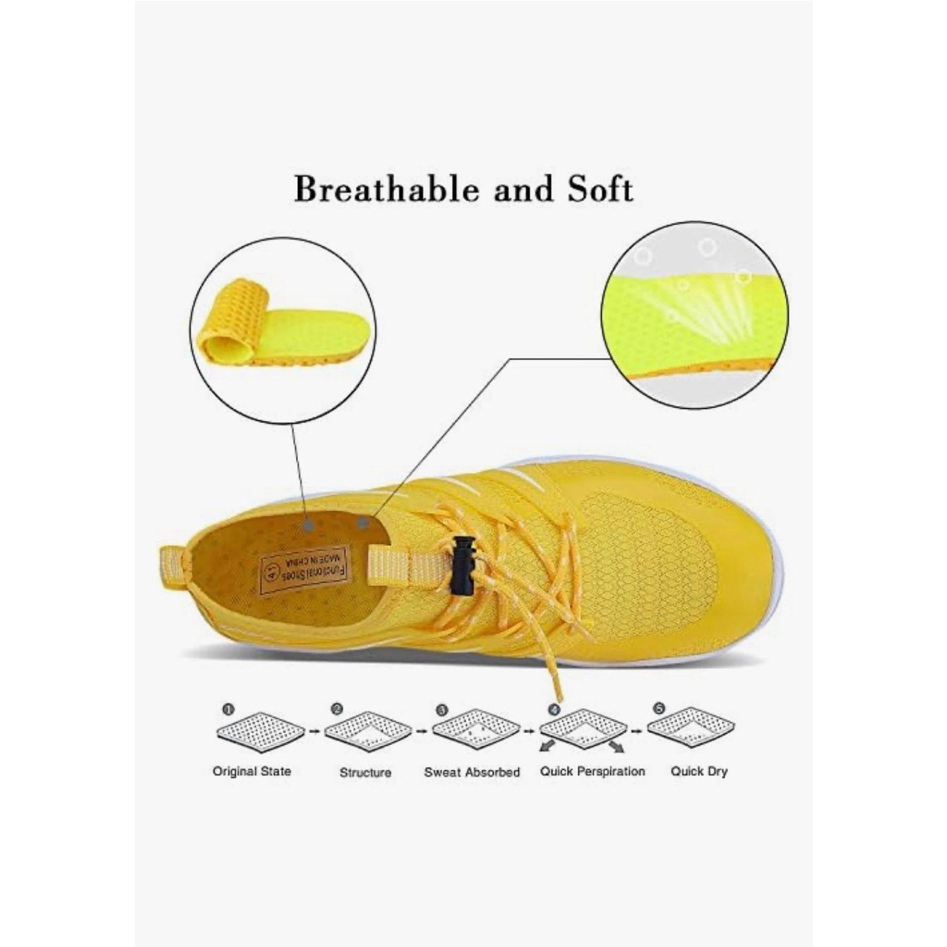 Mens Womens Water Shoes Slip-on Sports Quick Dry Barefoot for Swim Diving Sz M