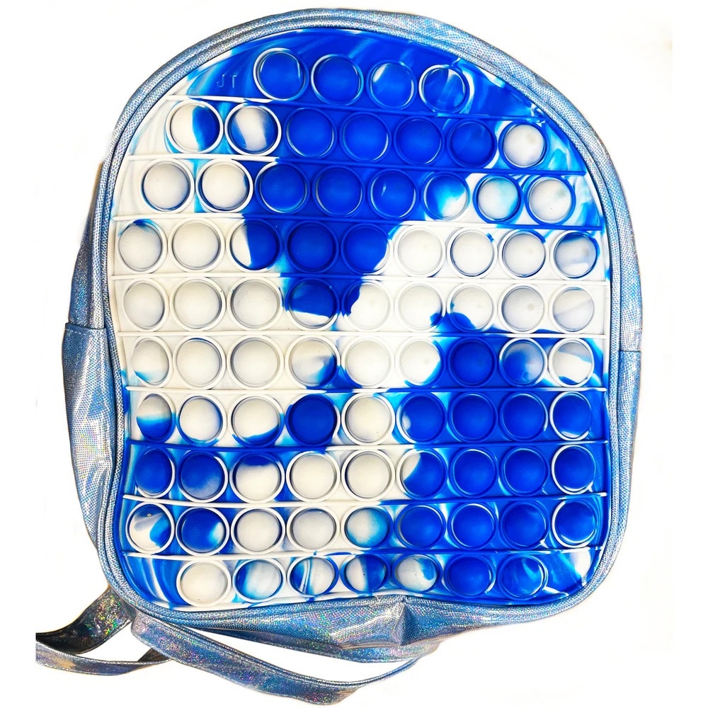 Pop Bubble Fidget Silicon Backpack – Assorted Colors Blue