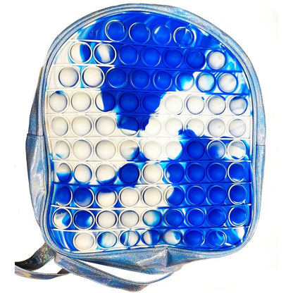 Pop Bubble Fidget Silicon Backpack – Assorted Colors Blue