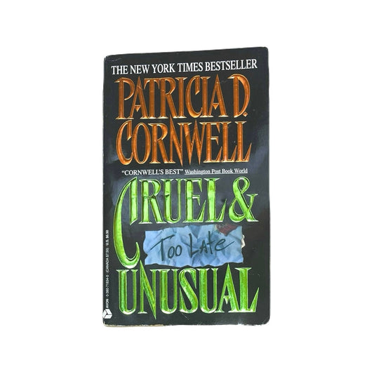 1994 CRUEL & UNUSUAL by Patricia D Cornwell PaperBook