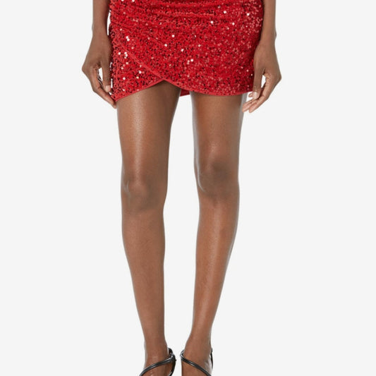 Line & Dot Hurley Red Mini Skirt Size Medium