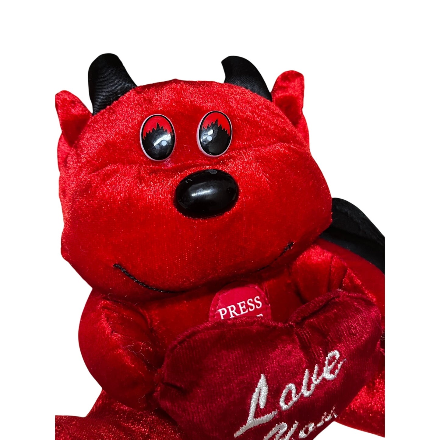 Red Devil Valentine's Plush "Love You"  6" Vintage With Sounds