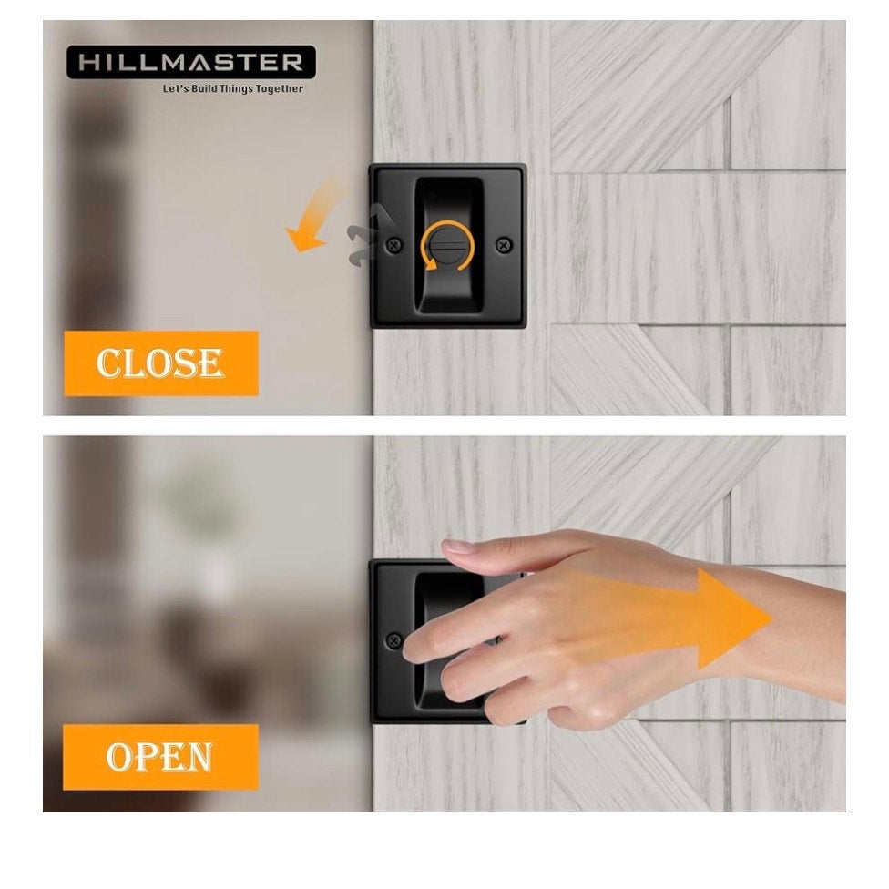 Privacy Sliding Door Lock with Pull - Replace Old Or Damaged Pocket Locks