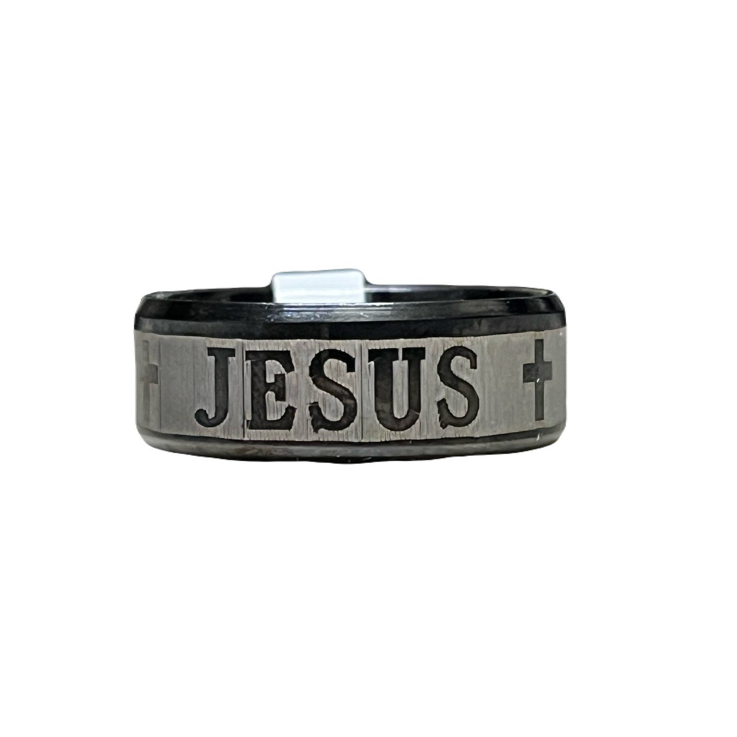Jesus Black Stainless Men’s Ring Size 19 With Tag On It