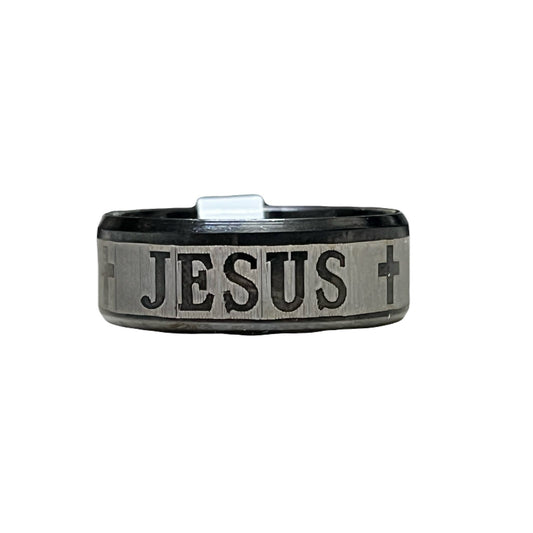 Jesus Black Stainless Men’s Ring Size 19 With Tag On It