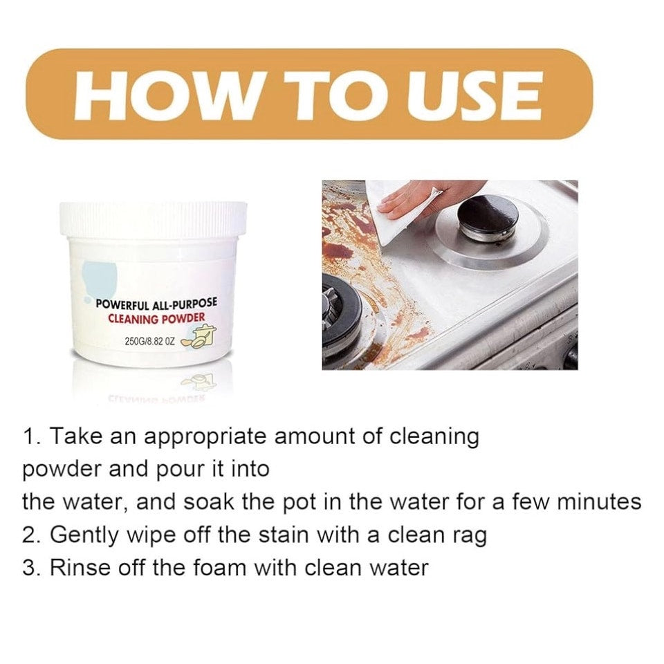 Powerful All Purpose Cleaning Powder, Super Strong Kitchen Cleaner Powder, 250gm