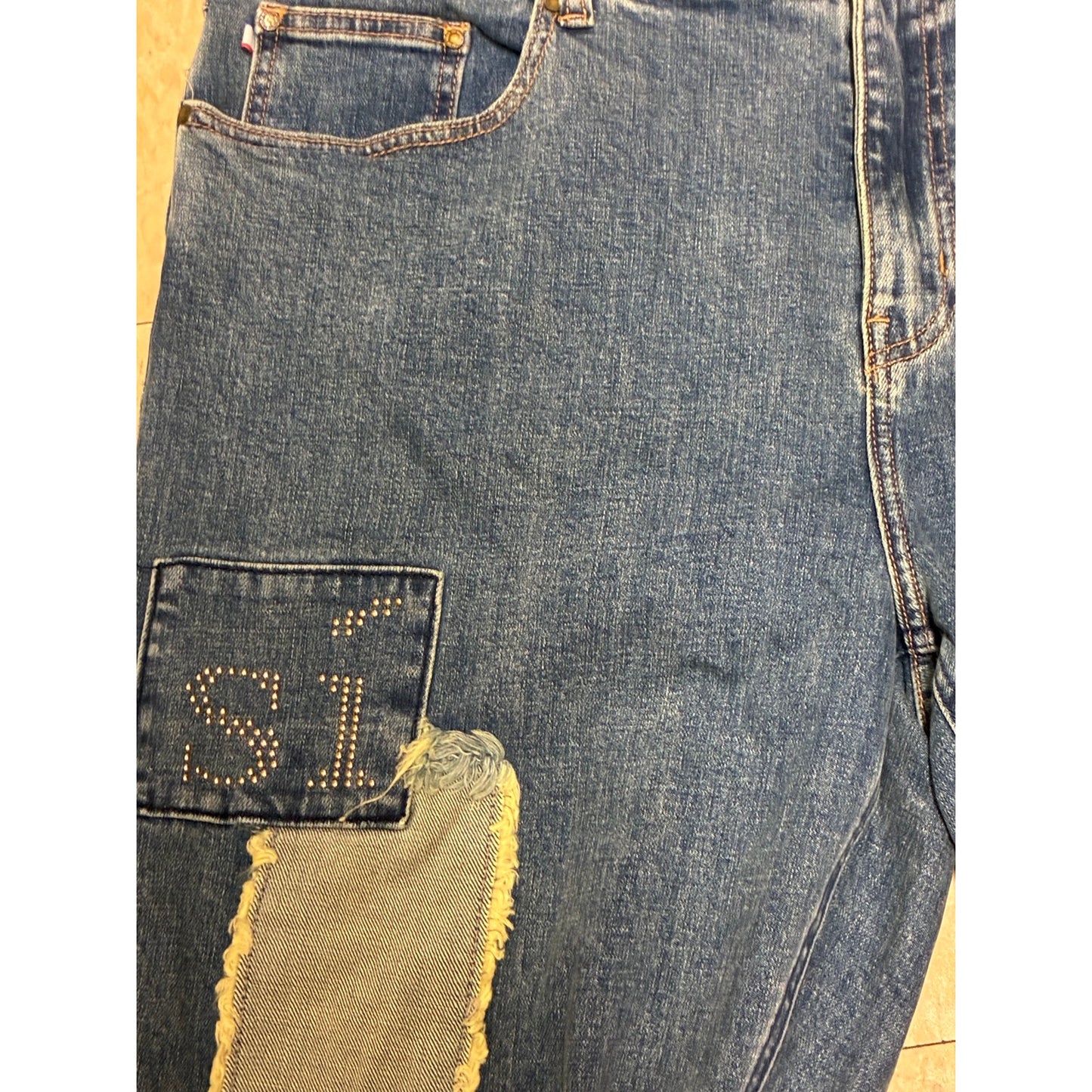 Si Tu Veux Collage Jean Indigo Wash TV0017 Size 42
