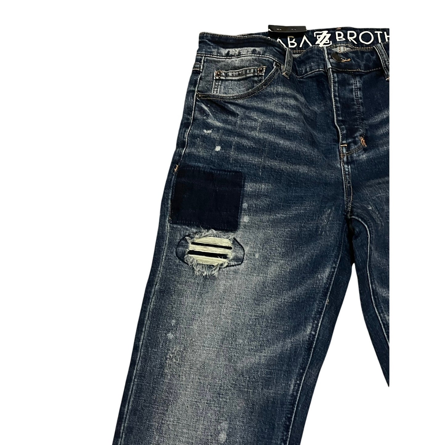 Shaba Z Brothers Men’s Jeans Size 34 With Dark Blue patches on The Legs