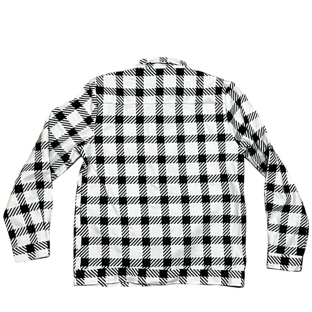 SHEIN Men’s Button Down With Black & White Checker Size Medium