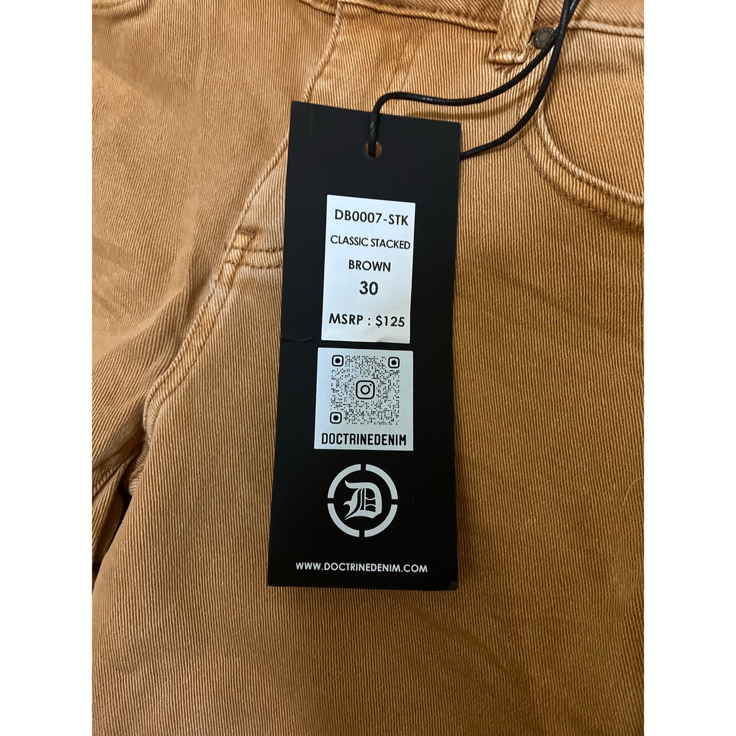 Doctrine Classes Stacked Brown Men’s Jeans Size 30