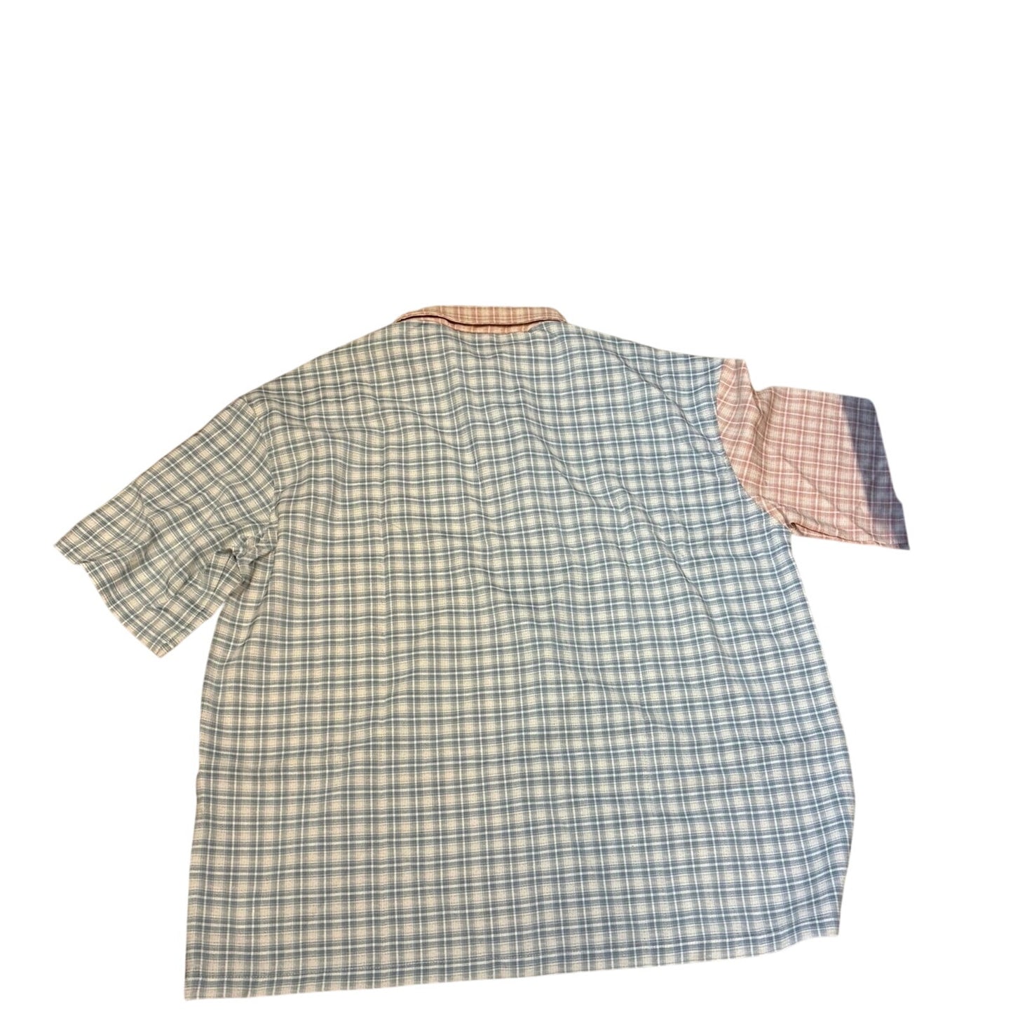 Manfinity Men’s Button Down Shirt Size XXL plaid Orange & Blue New