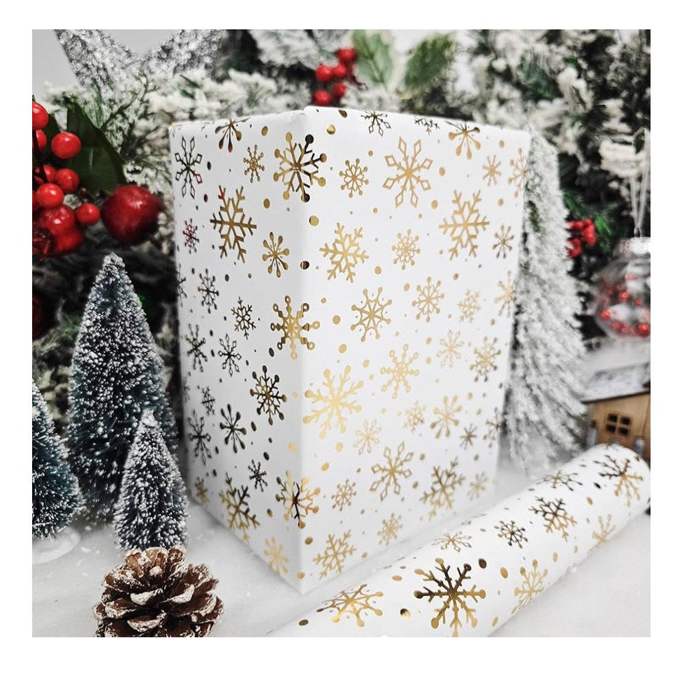 LDGOOAEL Mini Short Small Christmas Wrapping Paper Roll (17 inches X 32.8 feet)